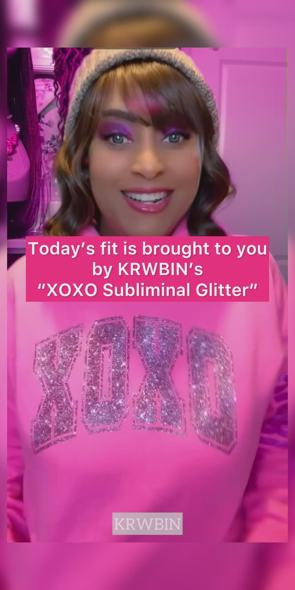 KRWBIN XOXO Subliminal Glitter (T-Shirt or Hoodie)