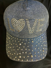 Load image into Gallery viewer, BLING &amp; GLITTER Ball Cap Encrusted “LOVE”
